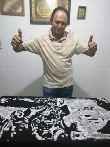 الشيف خالد عبد الفتاح يرسم الرئيس السيسي