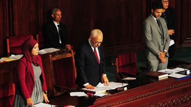 صورة ارشيفية لراشد الغنوشى فى البرلمان التونسى