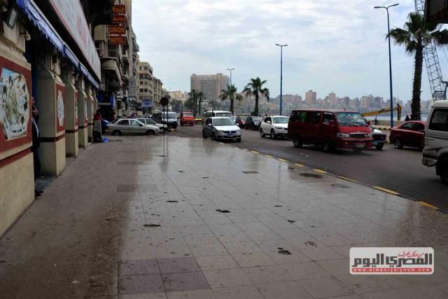 سقوط أمطار خفيفة على شوارع الإسكندرية - صورة أرشيفية