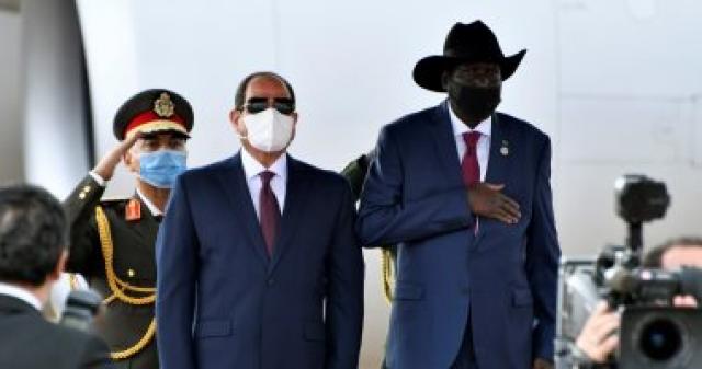 الرئيس عبد الفتاح السيسي وسلفا كير  رئيس جنوب السودان