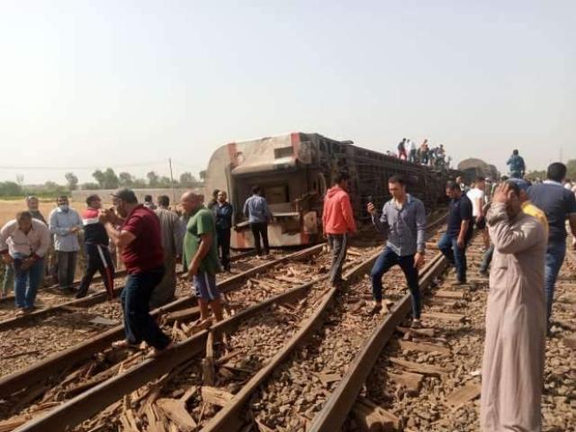 حادث قطار بقرية سندنهور بمركز بنها