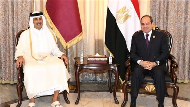 الرئيس السيسي مع أمير دولة قطر