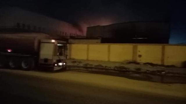 حريق مصنع في مدينة السادات