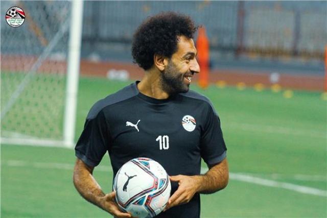 محمد صلاح خلال معسكر المنتخب الوطني