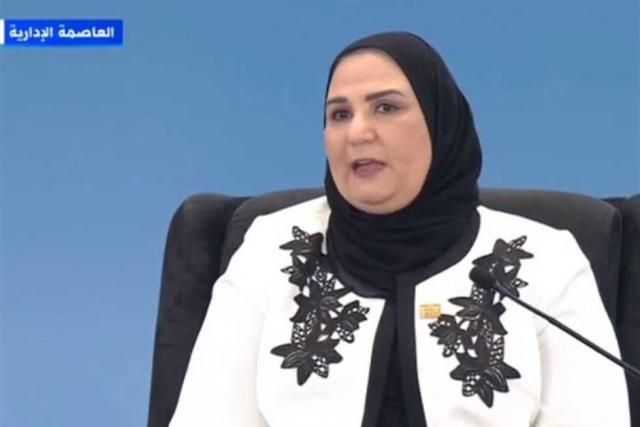 نيفين القباج وزيرة التضامن خلال فعالية المشروع القومي لتنمية الأسرة المصرية