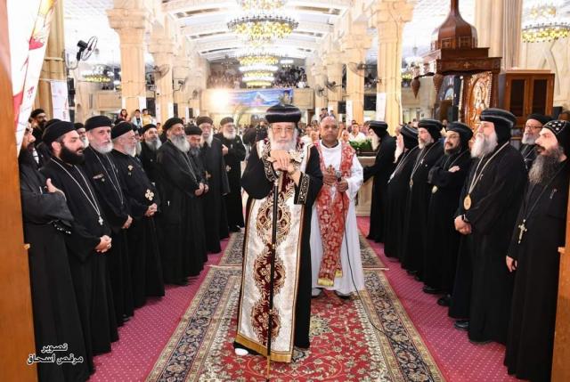 البابا تواضروس يصلي عشية عيد دخول المسيح أرض مصر بدير الشهيدة دميانة البراري 