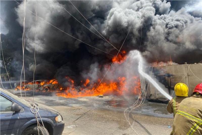 حريق هائل في الضاحية الجنوبية في بيروت بسبب خزانات المازوت