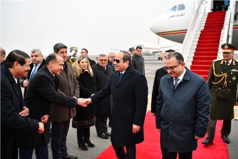الرئيس السيسي لحظة وصوله إلى أرمينيا