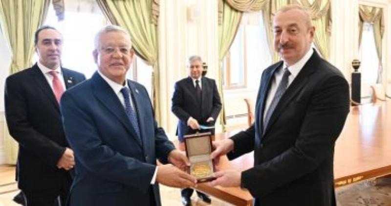 الدكتور حنفي جبالي رئيس مجلس النواب وإلهام علييف رئيس جمهورية أذربيجان