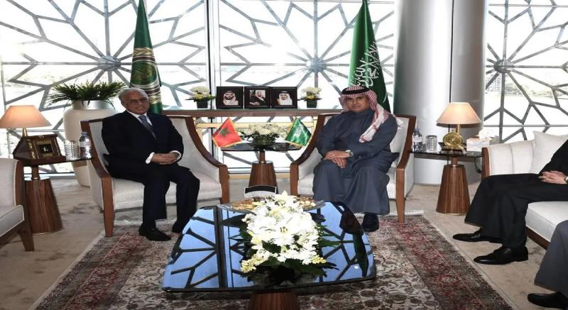 مندوب السعودية بالجامعة العربية  مع السفير المغربي