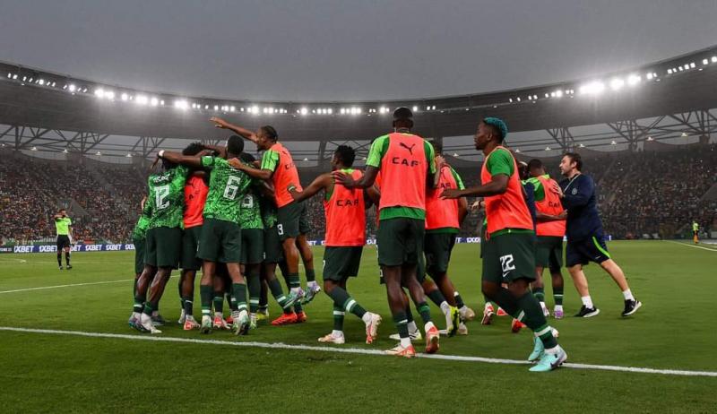 احتفال لاعبي نيجيريا 