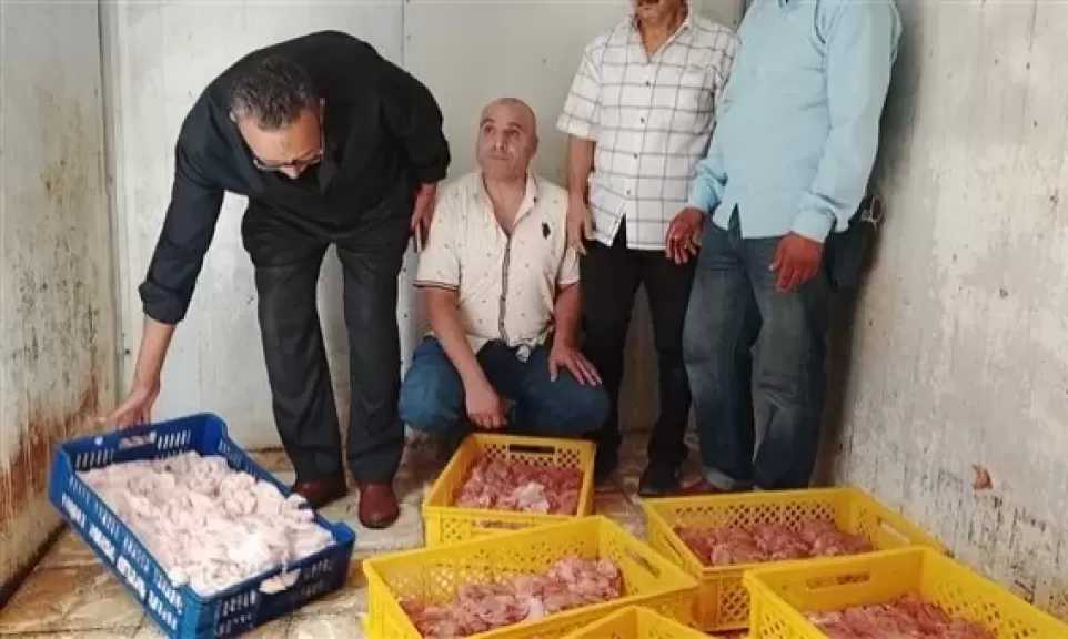 ضبط 550 كيلو دواجن داخل مصنع بدون ترخيص بكفر الدوار