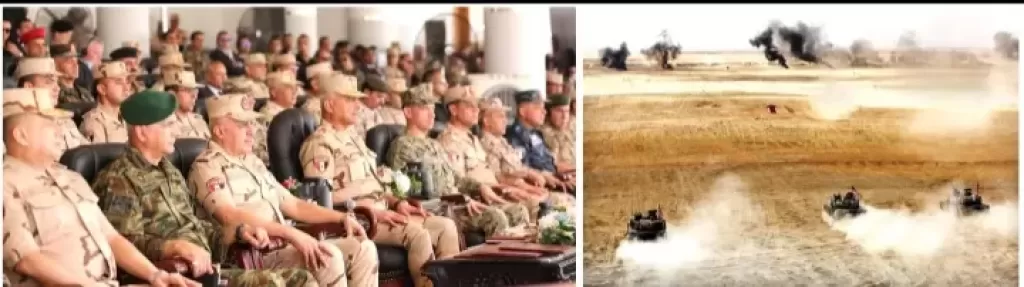 وزير الدفاع يشاهد إحدى المناورات
