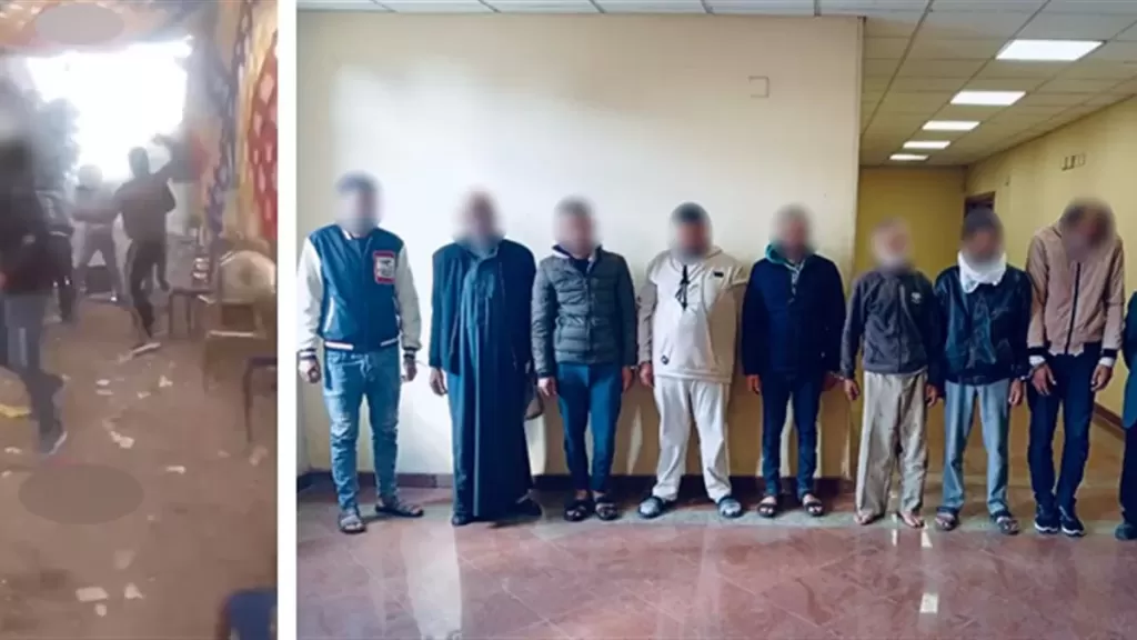 المتهمون عقب القبض عليهم