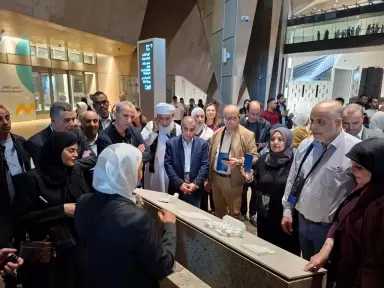 أعضاء المجلس التنفيذي للمنظمة العربية للتربية والثقافة والعلوم ”الألكسو” يزورون المتحف المصري الكبير