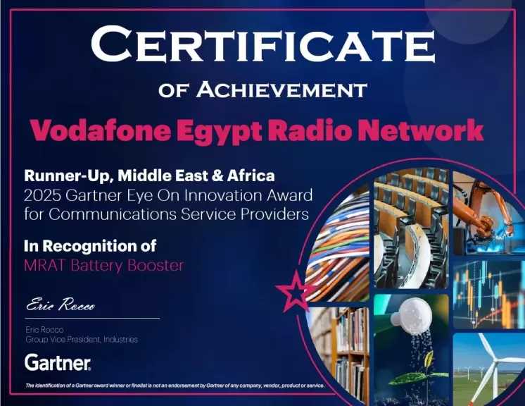 ڤودافون مصر تبتكر حلًا جديدًا لتعزيز مرونة الشبكات يعمل بالذكاء الاصطناعي، وتحصد إشادة رفيعة من جوائز Gartner العالمية