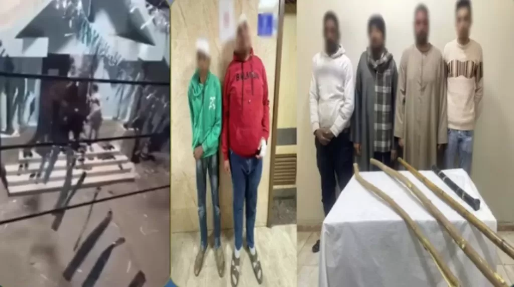 المتهمين بعد ضبطهم ولقطة من الفيديو