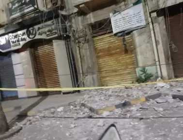 انهيار شرفة فى عقار بحي الجمرك المنشية  الإسكندرية بدون إصابات