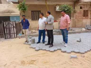رئيس حي العجوزة يتابع أعمال تطوير الجارية محيط مبنى محافظة الجيزة