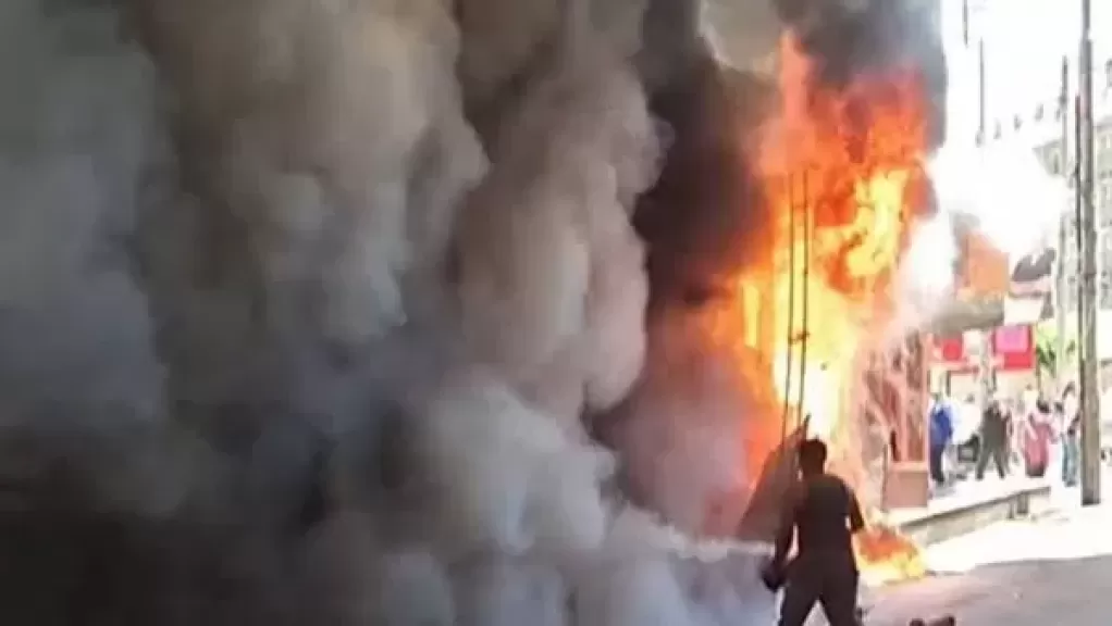 حريق مطعم شهير بطنطا
