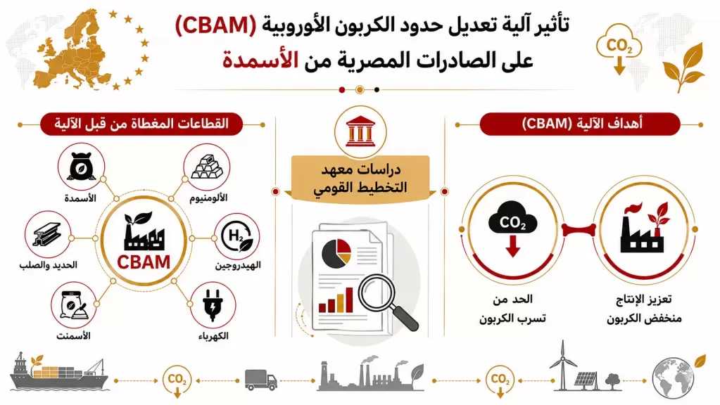معهد التخطيط يصدر دراسة حول ”تأثير آلية تعديل حدود الكربون الأوروبية (CBAM) على الصادرات المصرية من الأسمدة”