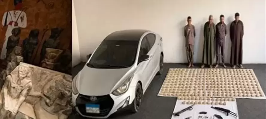 90 قطعة أثرية وحشيش وأسلحة، ضربة قاسمة لـ تشكيل عصابى خطير بمنشأة القناطر