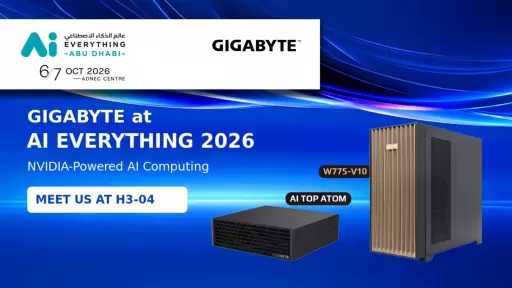 شركة GIGABYTE تستعرض حلول الذكاء الاصطناعي المقدمة من NVIDIA من أجهزة سطح المكتب إلى أجهزة المؤسسات في معرض ومؤتمر AI Everything Abu Dhabi 2026